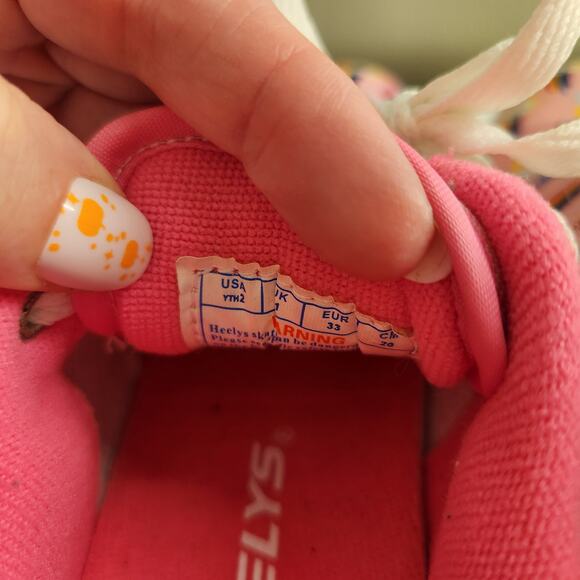 HEELYS Pro 20 Pink Rainbow Print Sneakers, Kids Size 2 - Picture 9 of 9